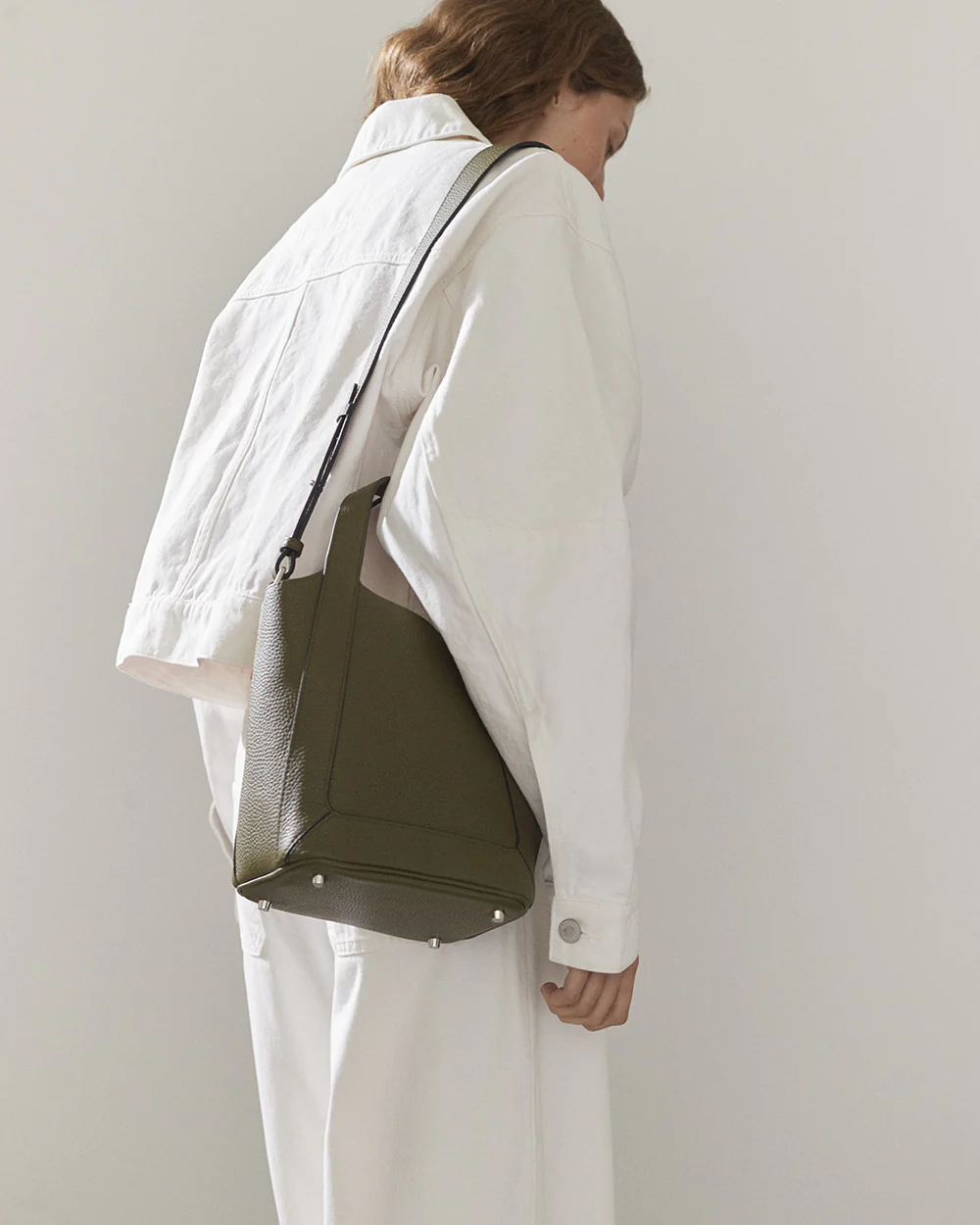 Alexie Tote: Olive Pebbled Leather - Image 3