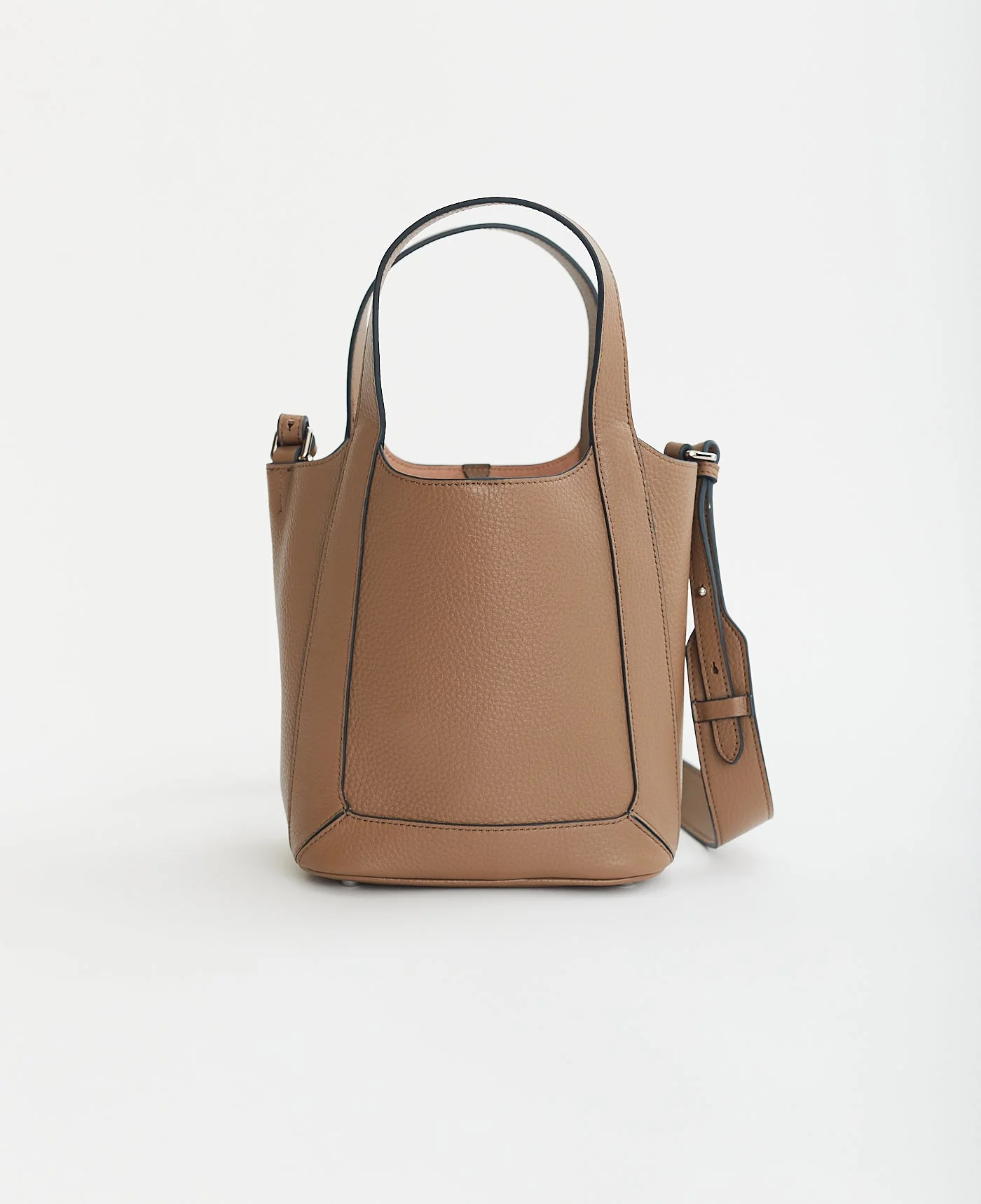 Alexie Tote: Taupe Pebbled Leather - Image 12
