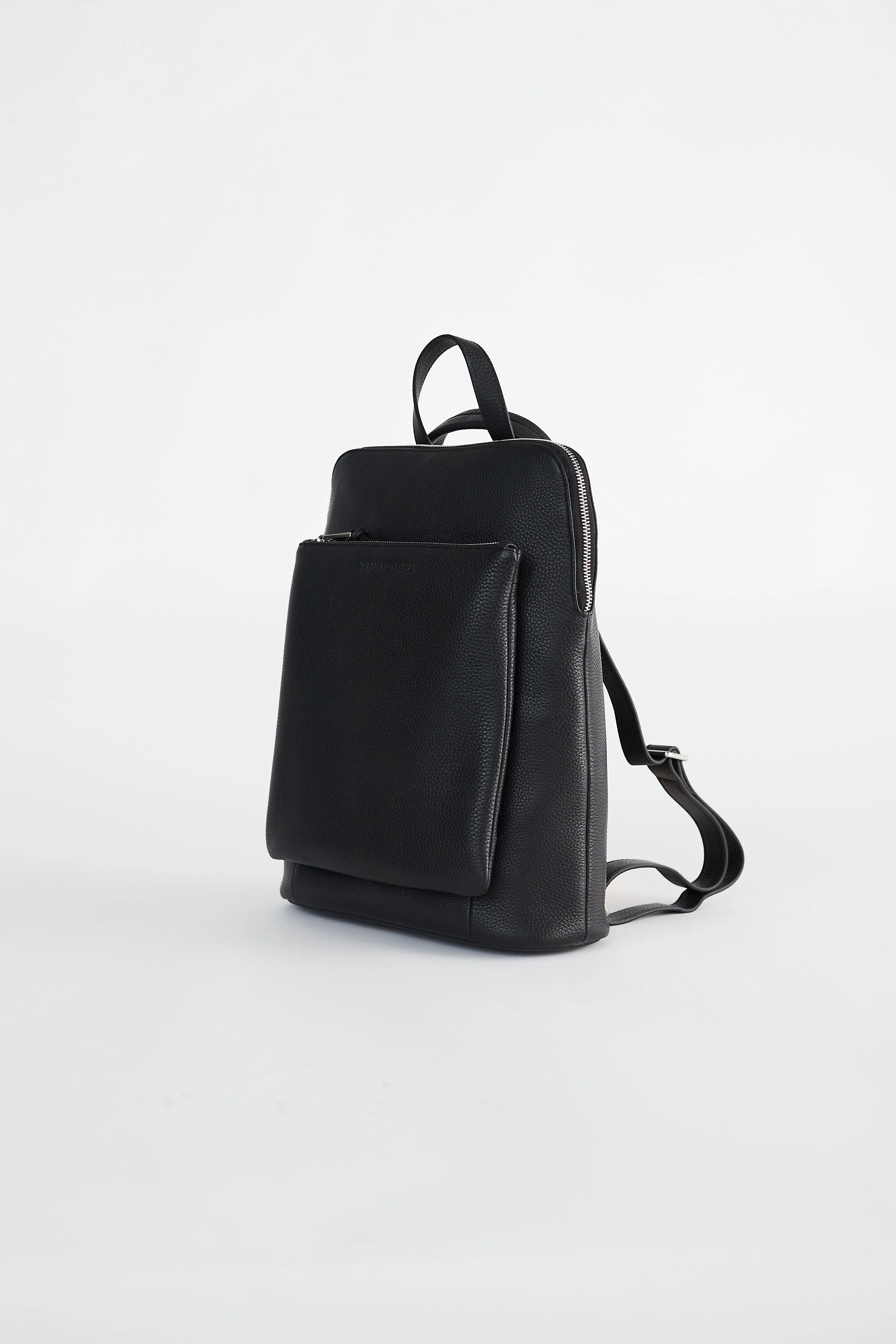 Backpack: Black Pebbled Leather - Image 3