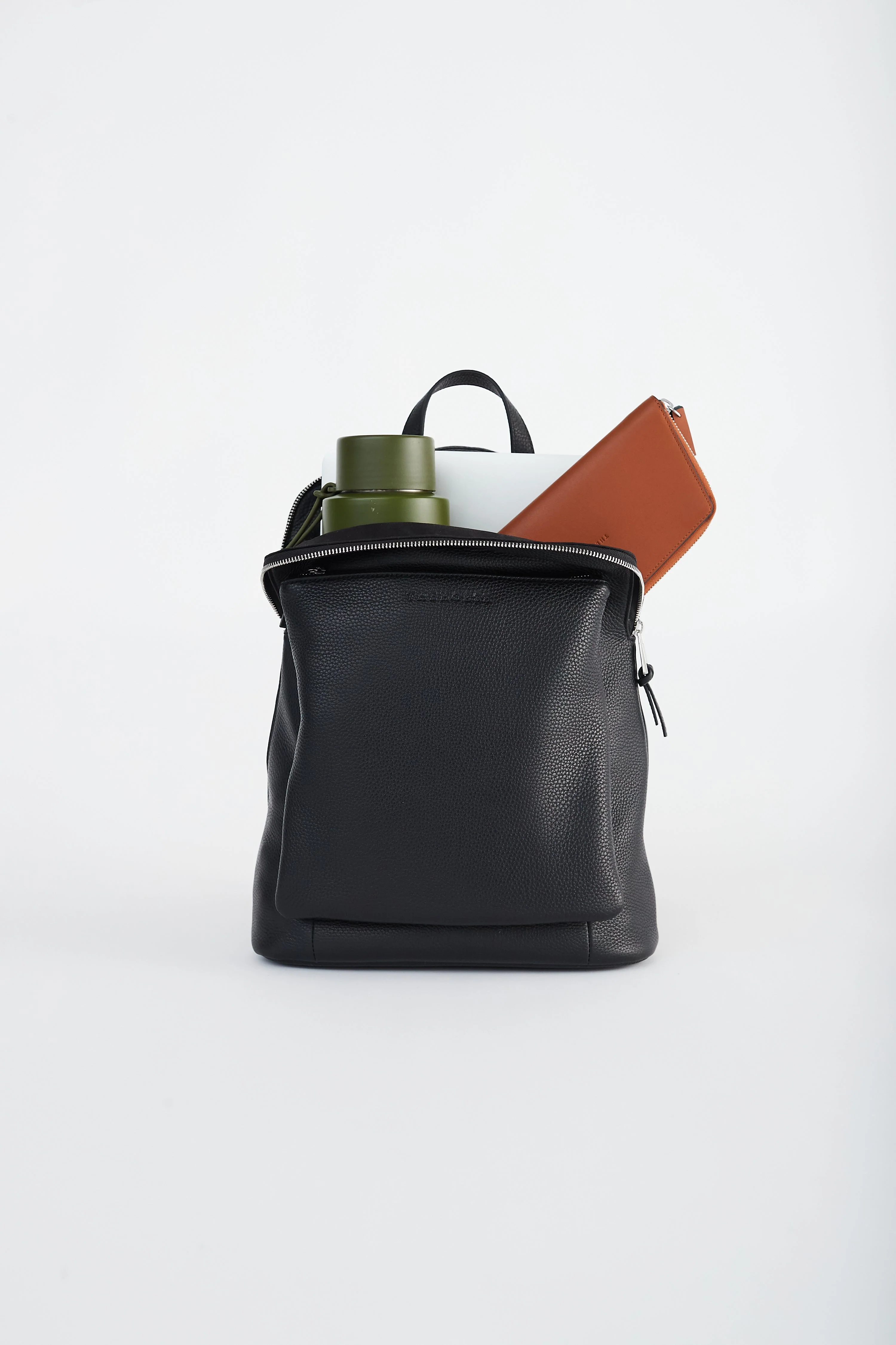 Backpack: Black Pebbled Leather - Image 7