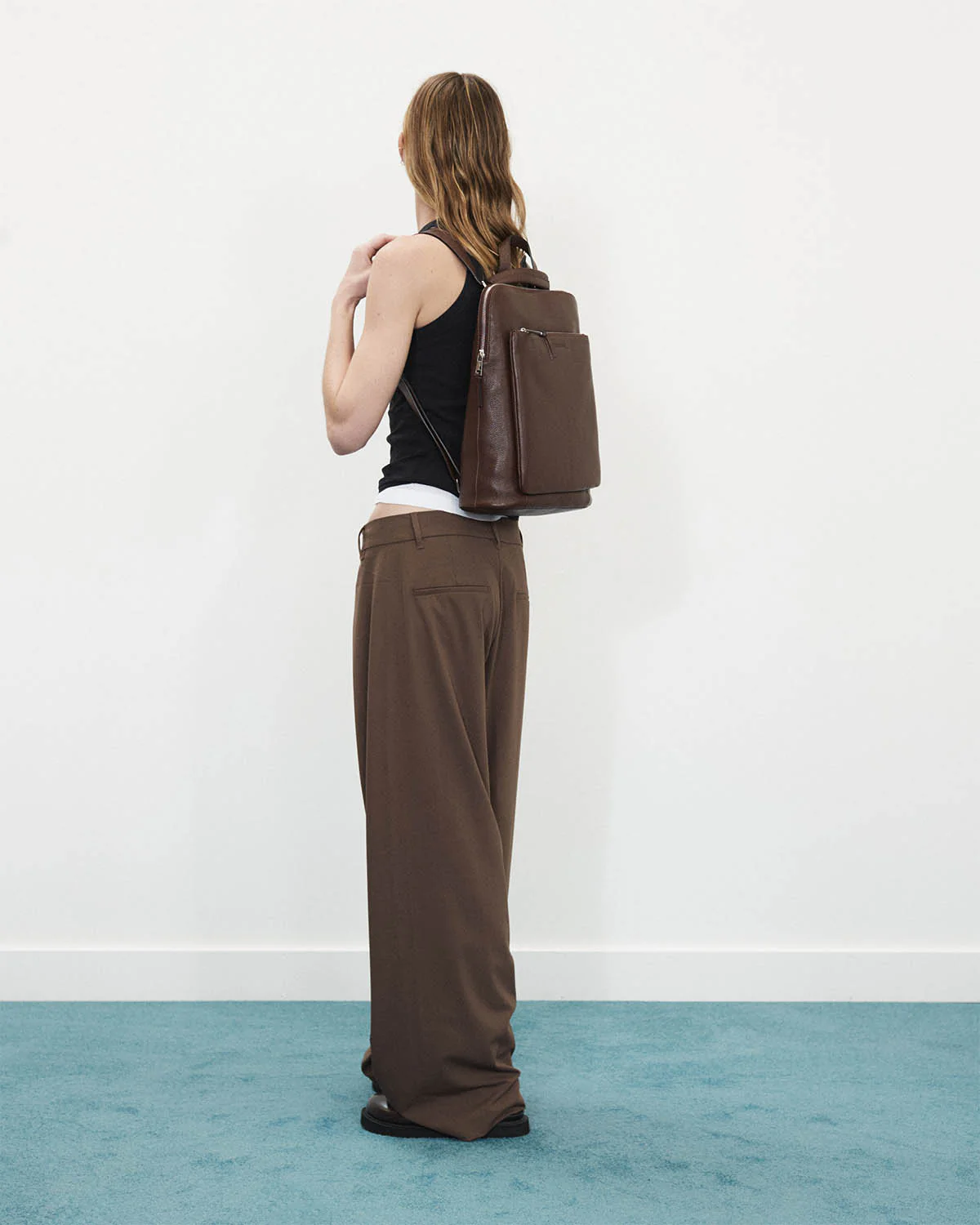 Backpack: Coffee Pebbled Leather - Image 3