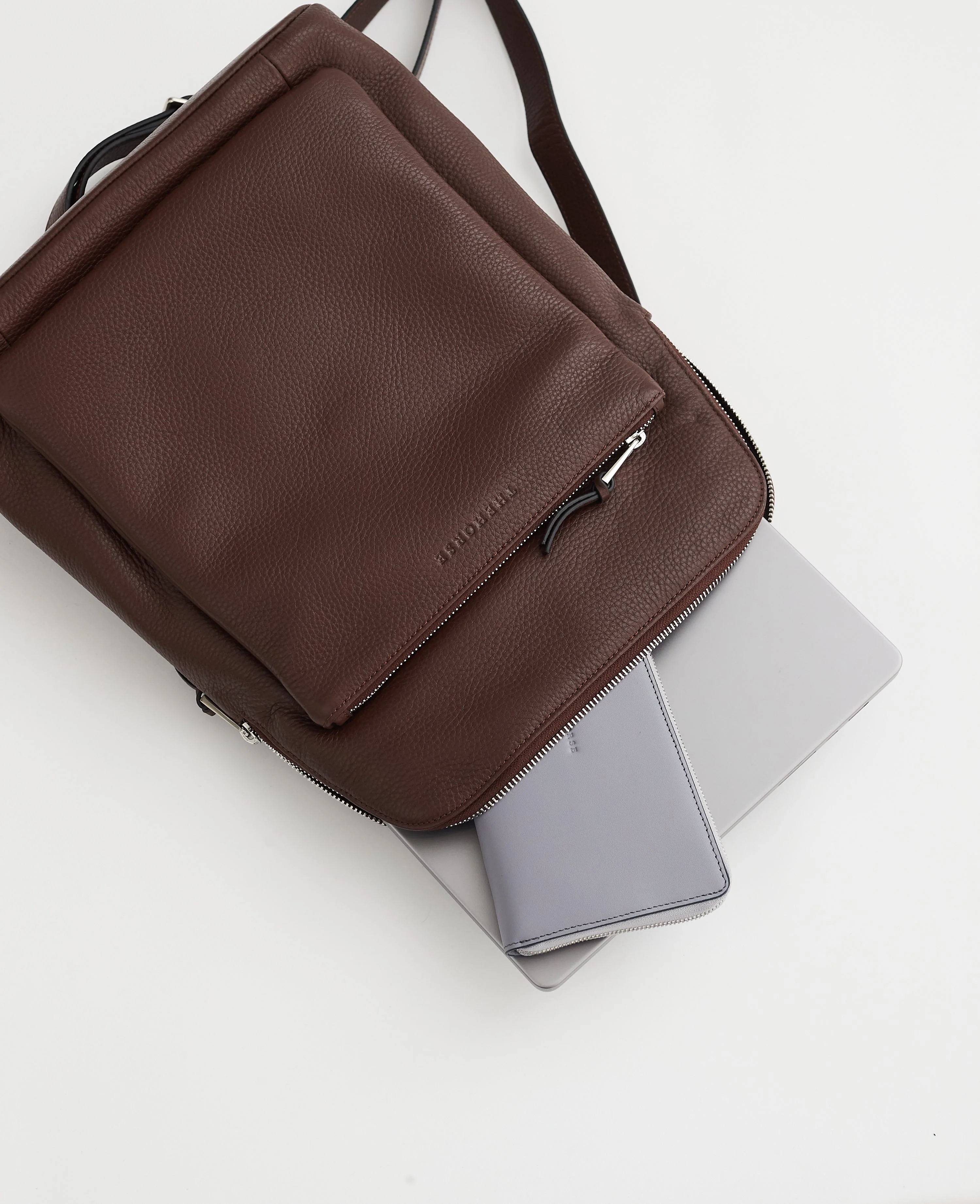 Backpack: Coffee Pebbled Leather - Image 8