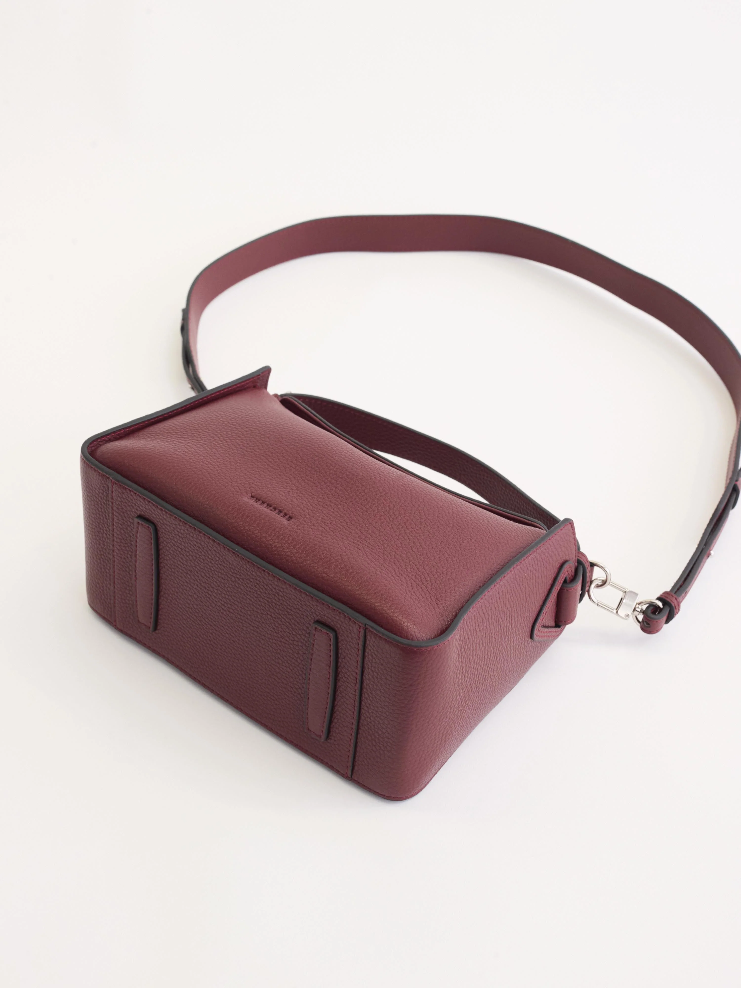 Clementine Bag: Burgundy Pebbled Leather - Image 11