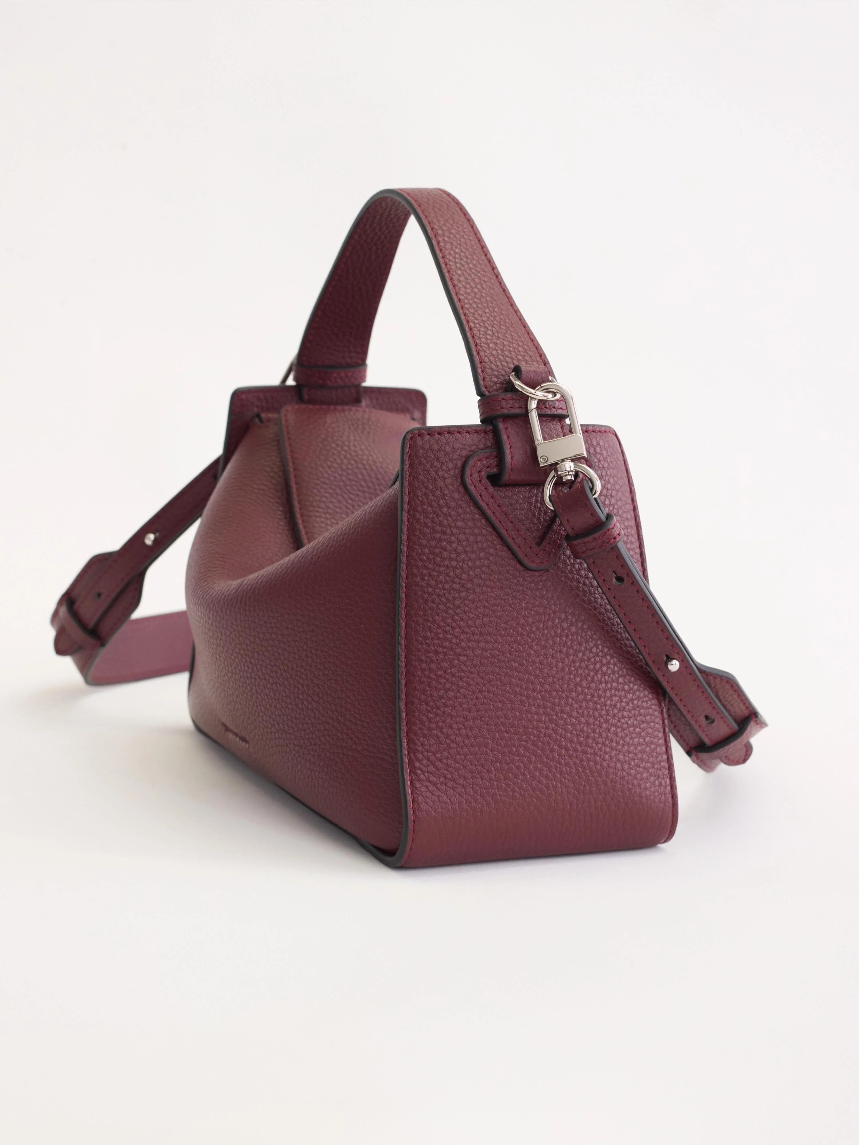 Clementine Bag: Burgundy Pebbled Leather - Image 2