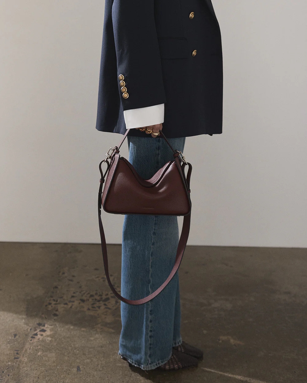 Clementine Bag: Burgundy Pebbled Leather - Image 6