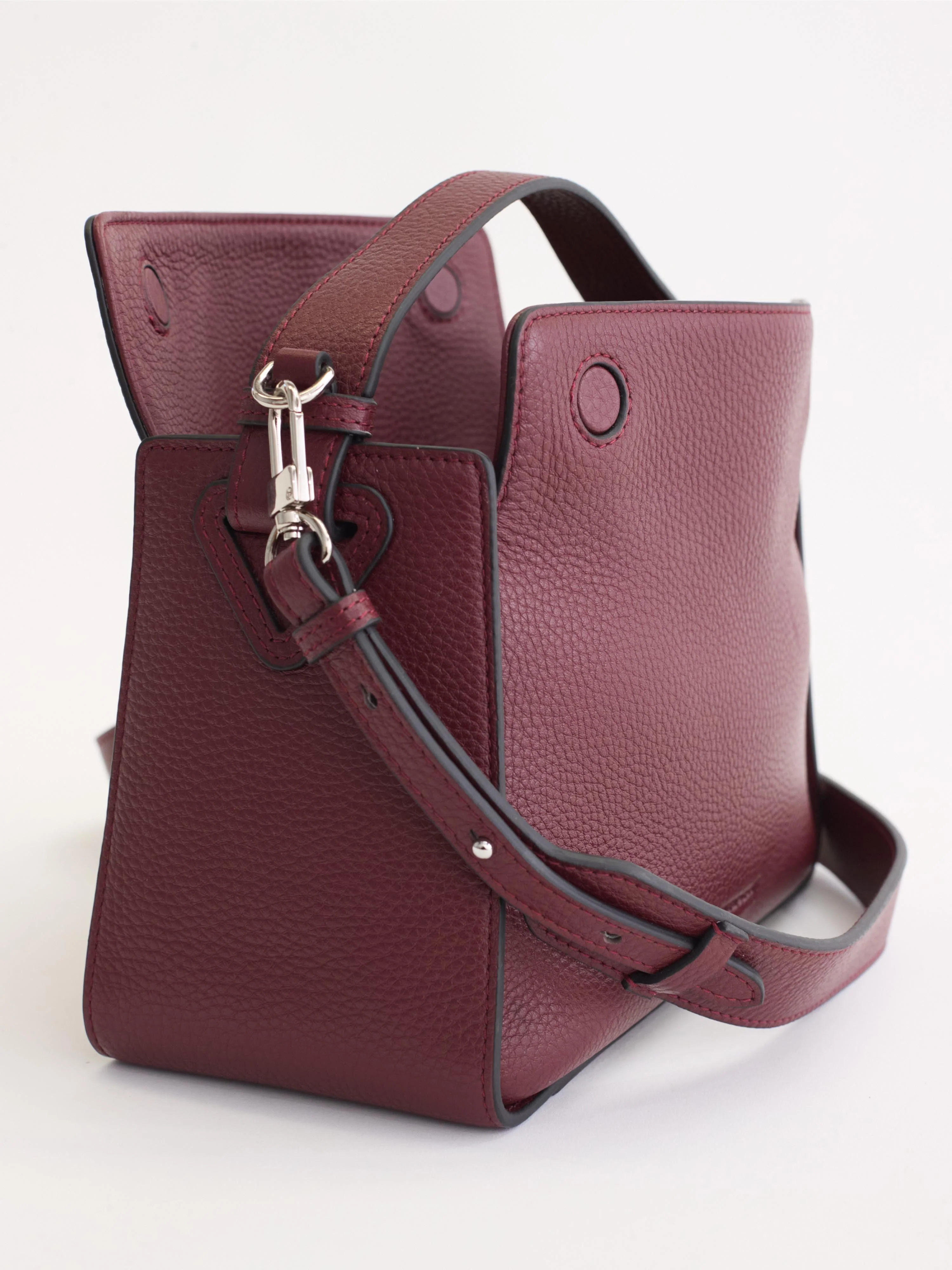 Clementine Bag: Burgundy Pebbled Leather - Image 7