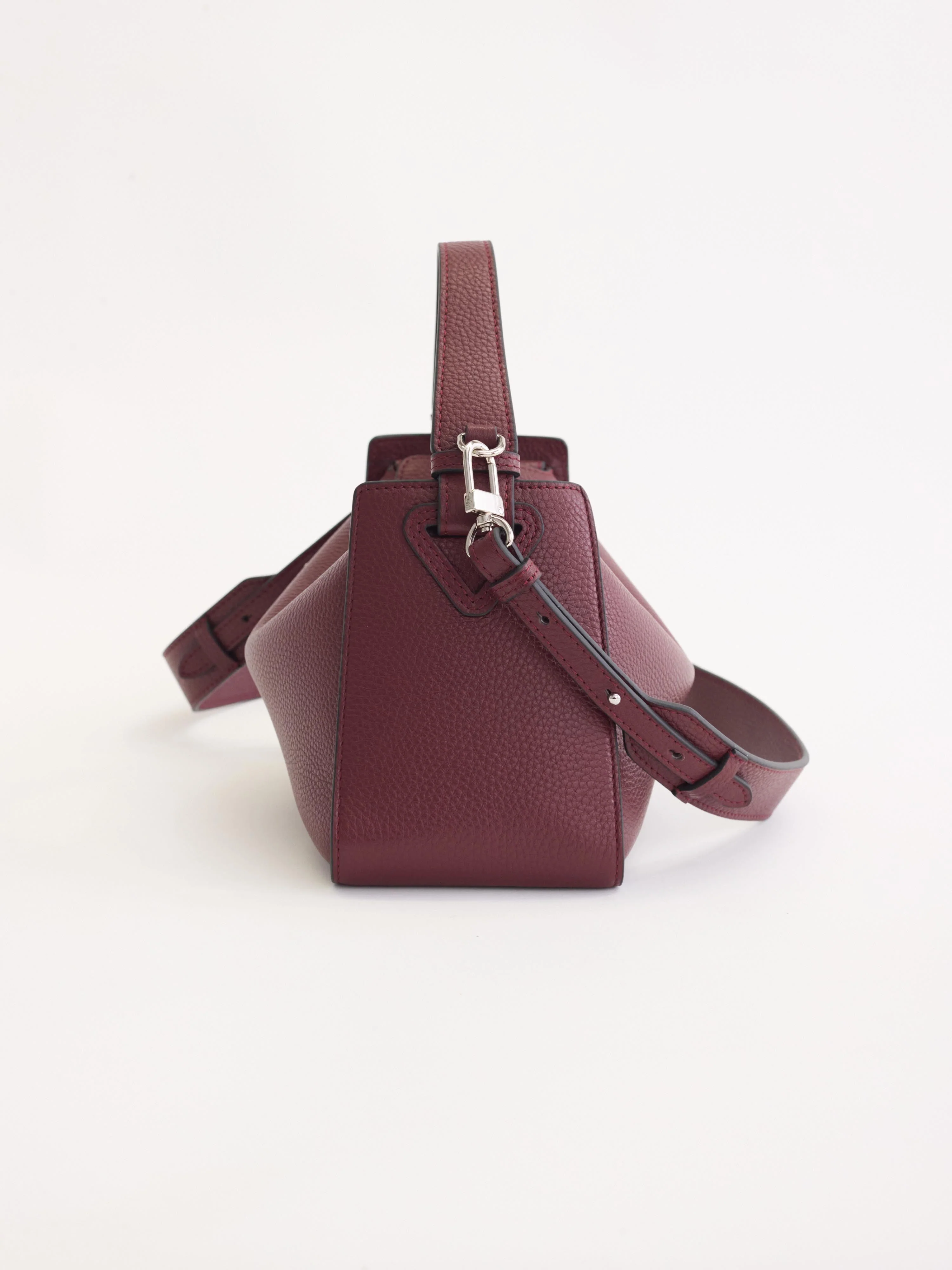 Clementine Bag: Burgundy Pebbled Leather - Image 8