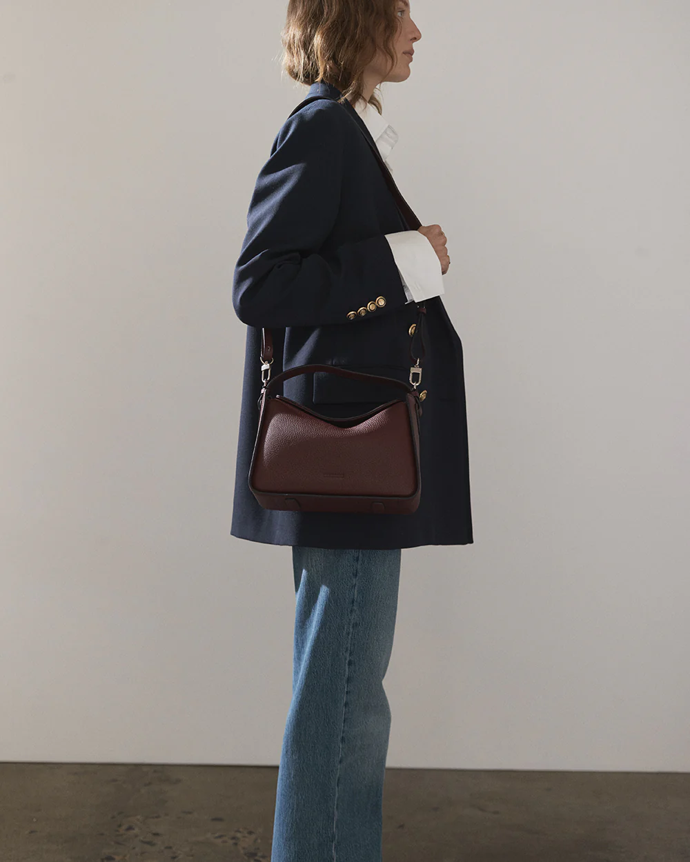 Clementine Bag: Burgundy Pebbled Leather - Image 9