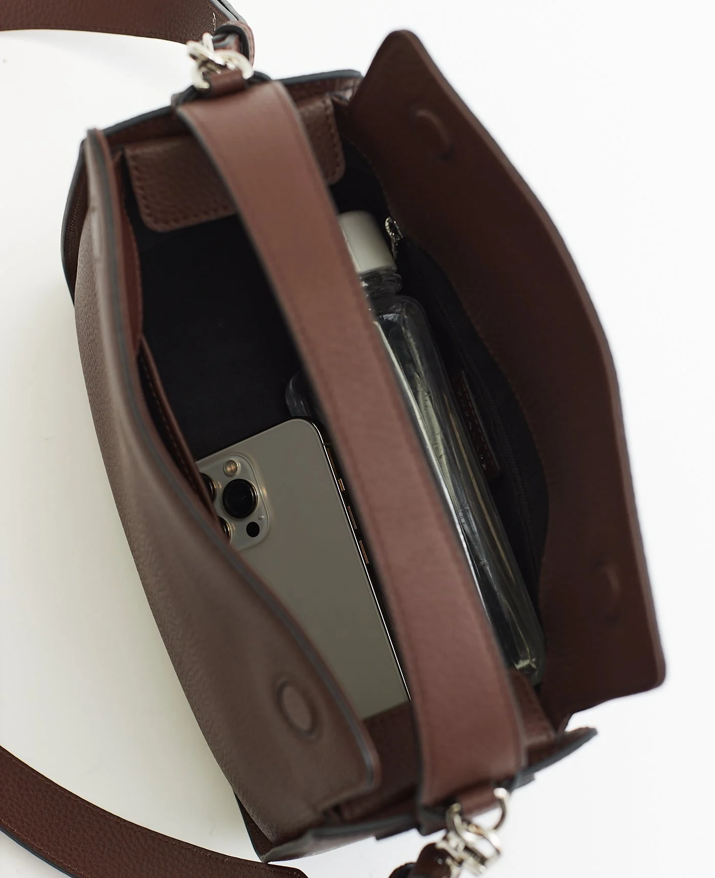 Clementine Bag: Coffee Pebbled Leather - Image 13
