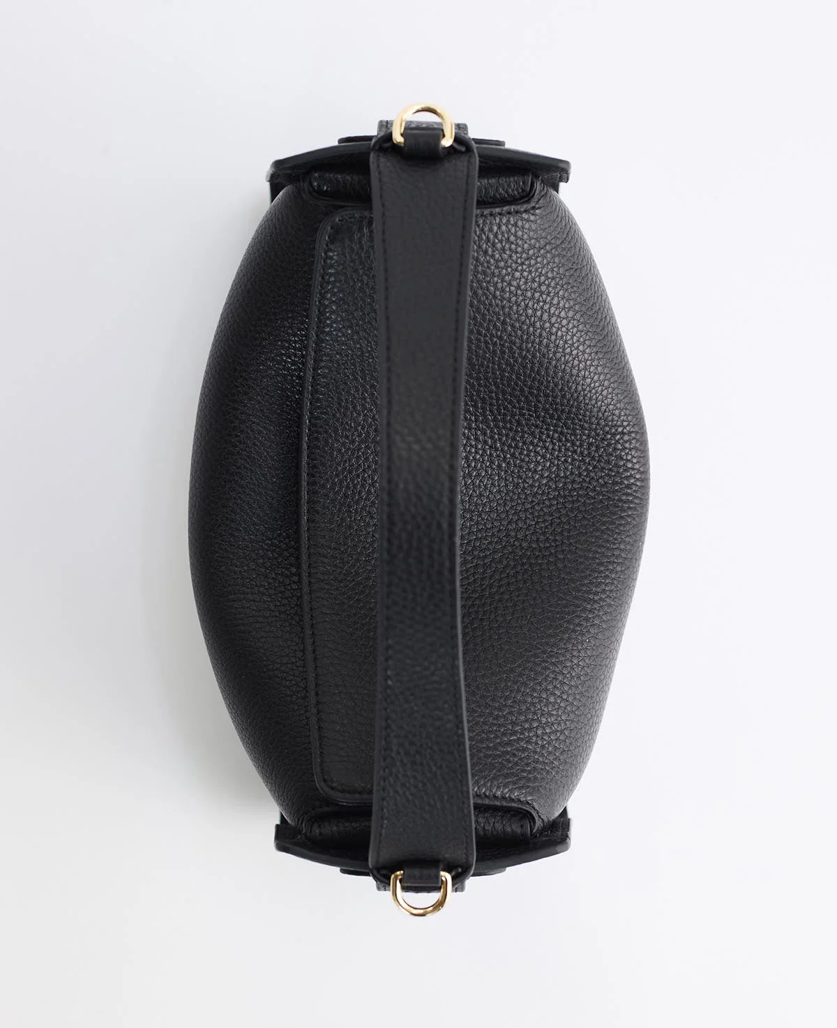 Clementine Bag: Black Pebbled Leather with Gold - Image 6