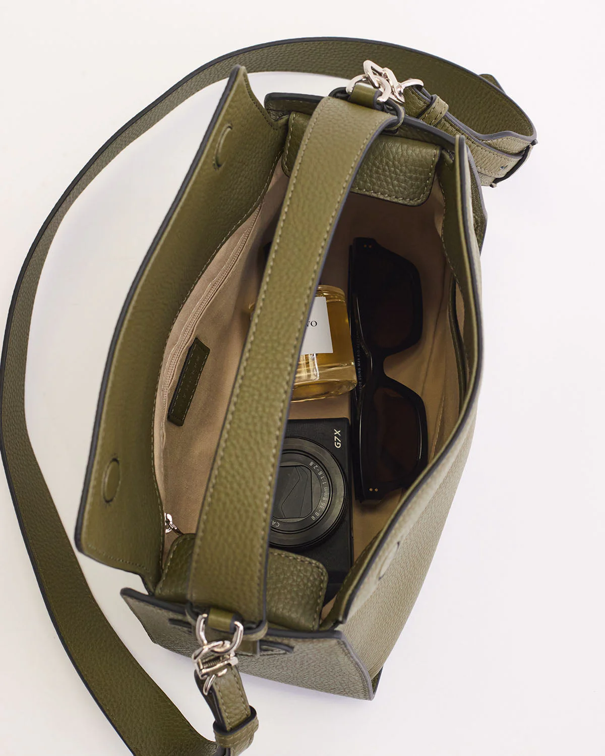 Clementine Bag: Olive Pebbled Leather - Image 12