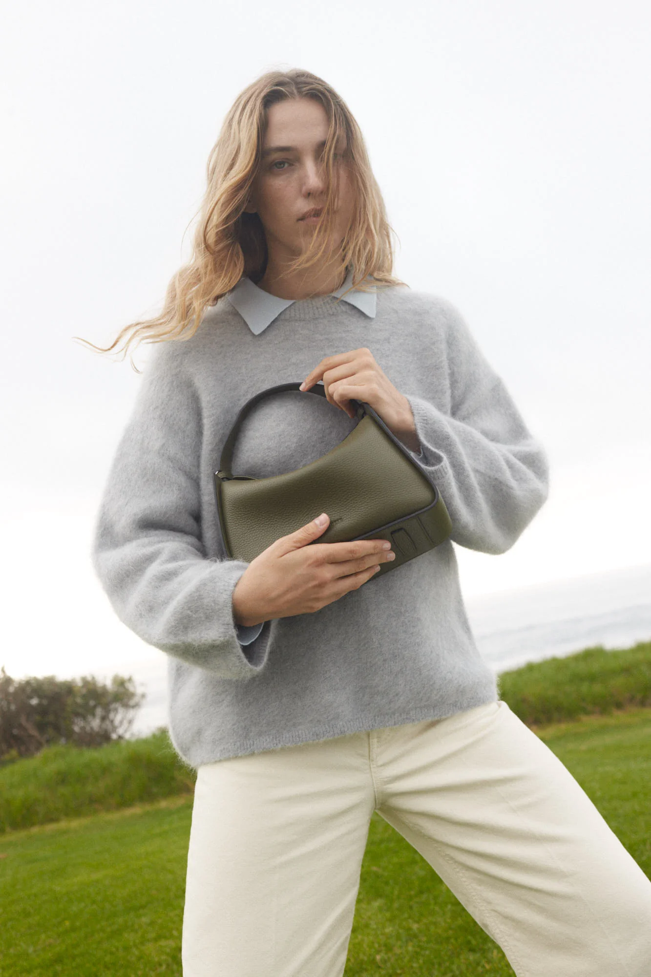 Clementine Bag: Olive Pebbled Leather - Image 2
