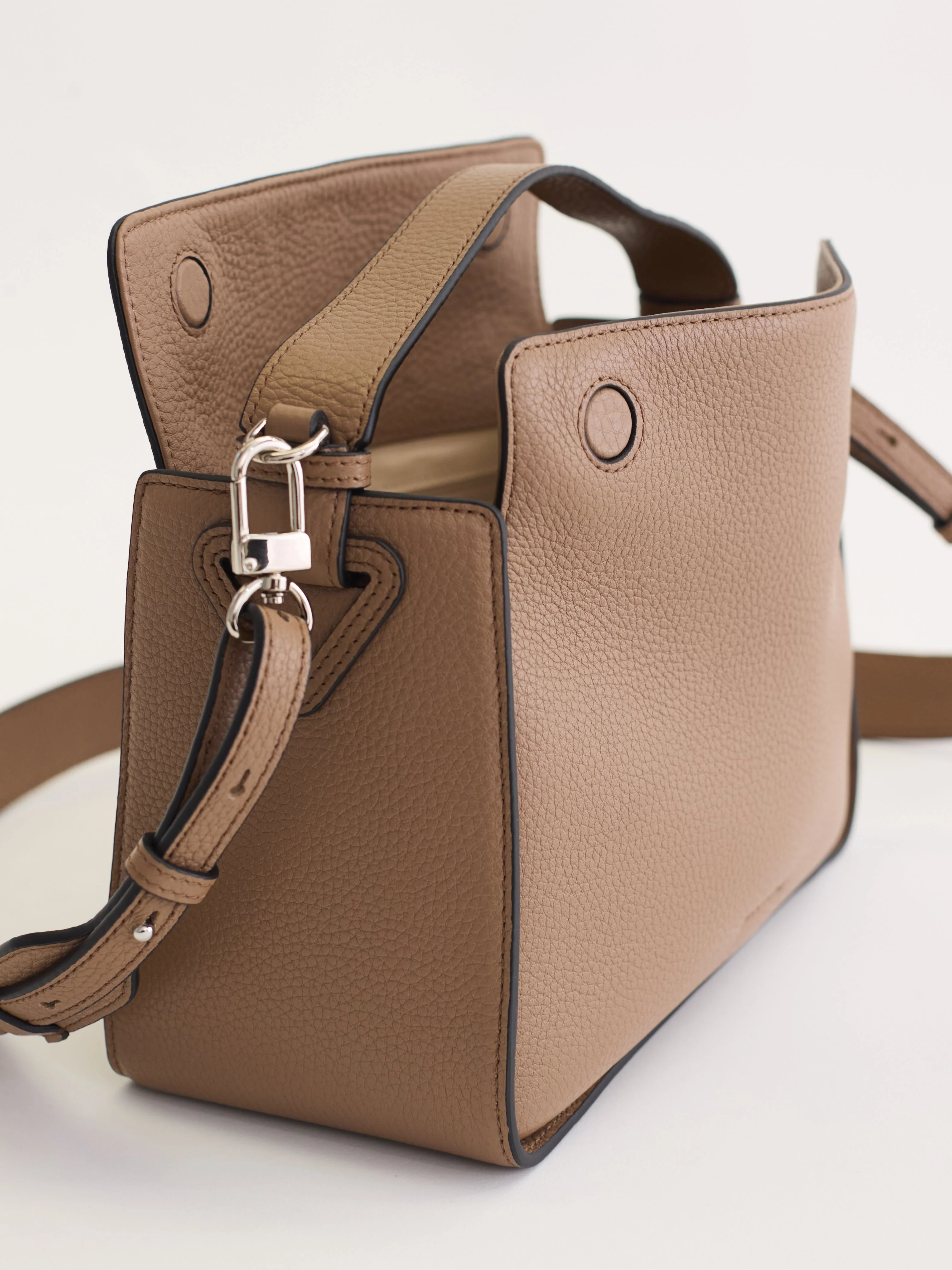 Clementine Bag: Taupe Pebbled Leather - Image 10