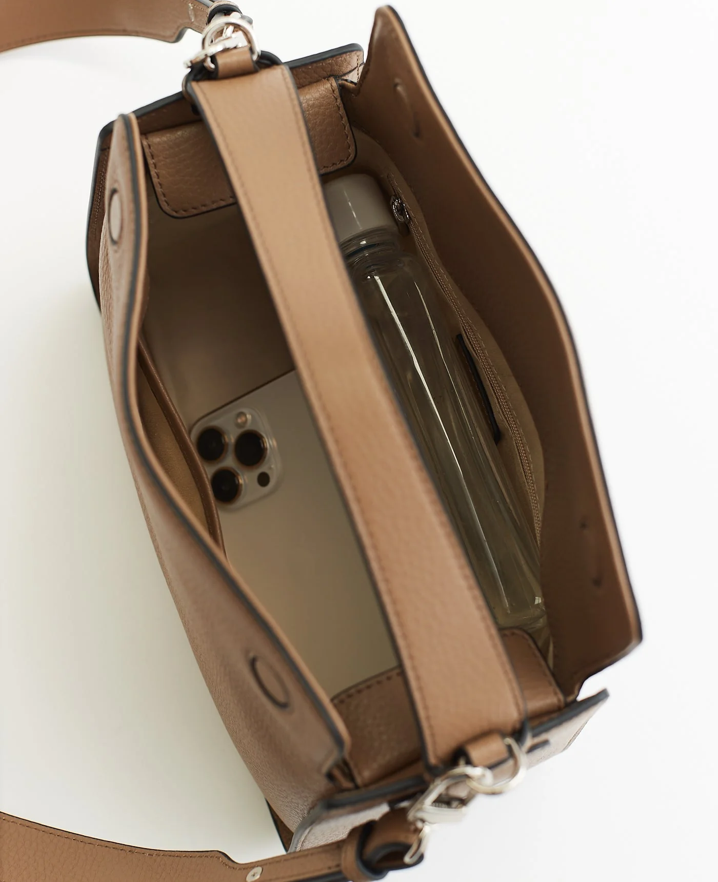 Clementine Bag: Taupe Pebbled Leather - Image 13