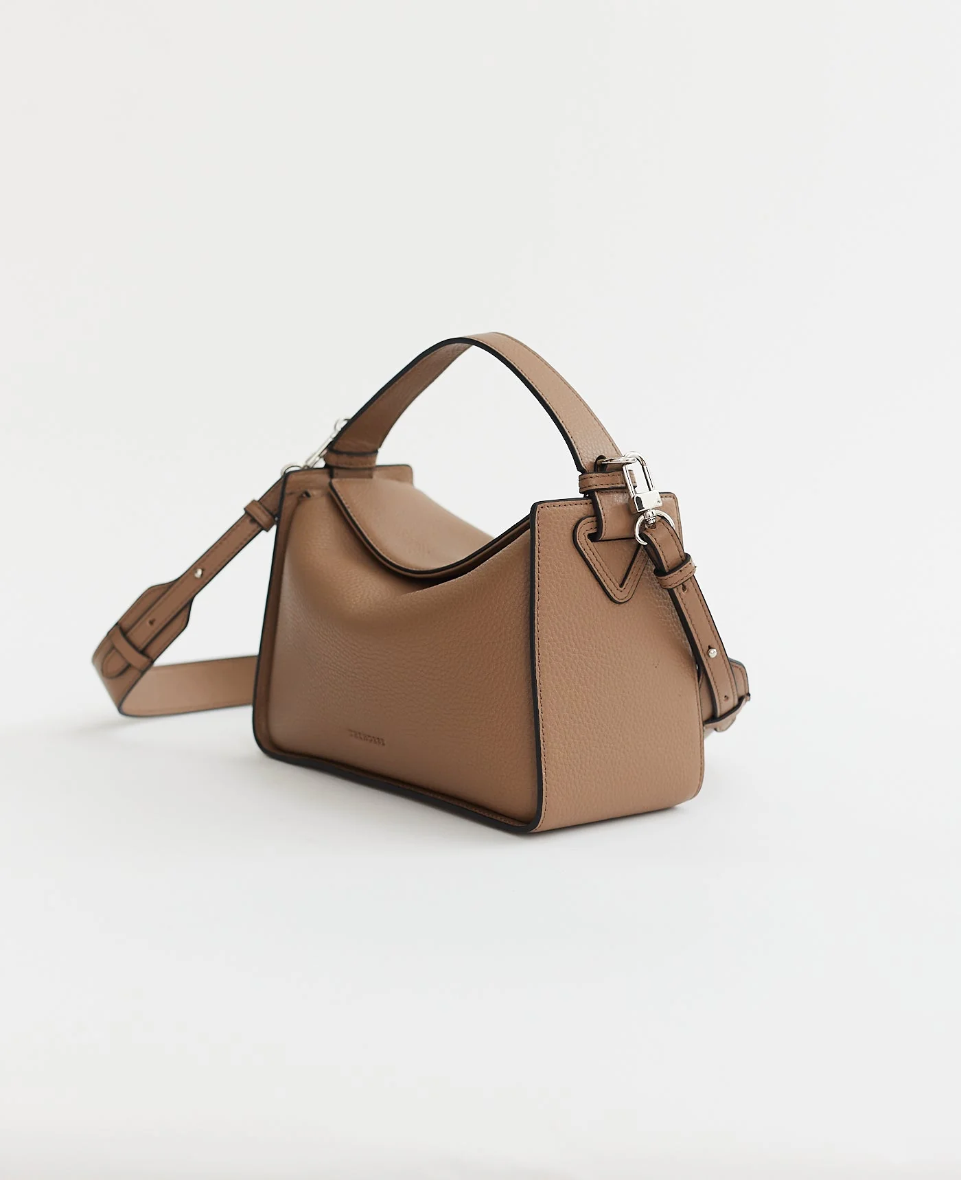 Clementine Bag: Taupe Pebbled Leather - Image 3