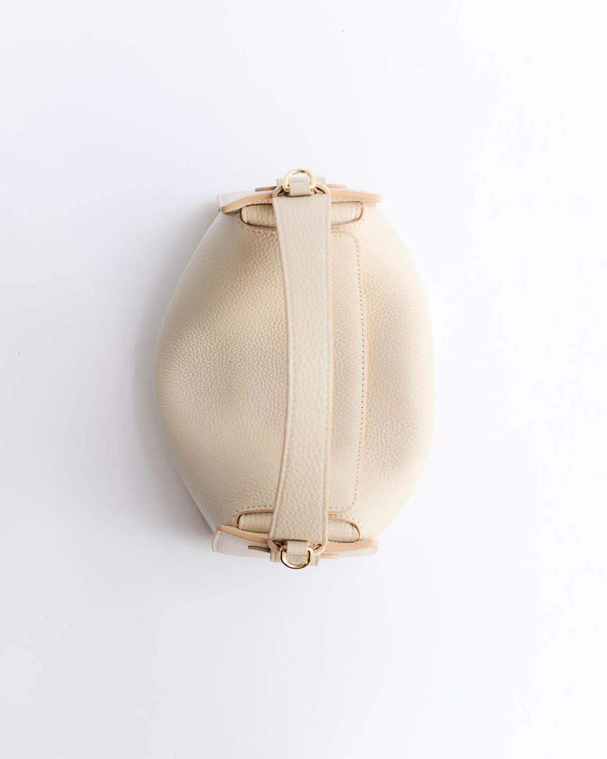 Clementine Bag: Oat Pebbled Leather with Gold - Image 8