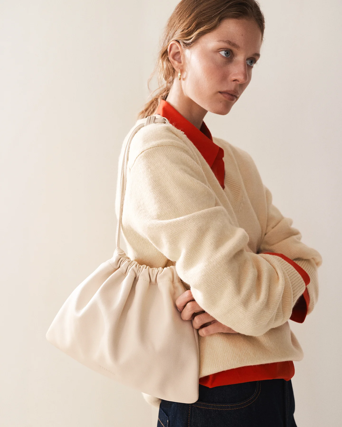 Fin Drawstring Bag: Oat - Image 4
