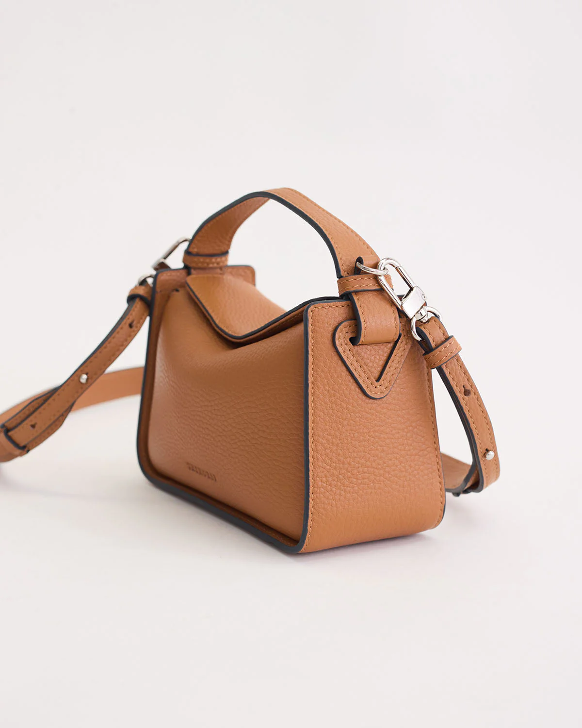 Mini Clementine Bag: Tan Pebbled Leather - Image 2