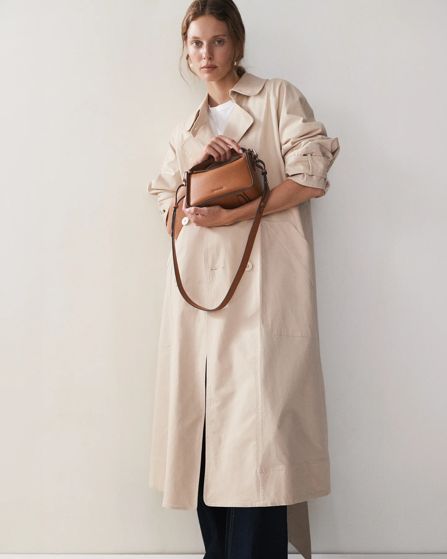 Mini Clementine Bag: Tan Pebbled Leather - Image 3