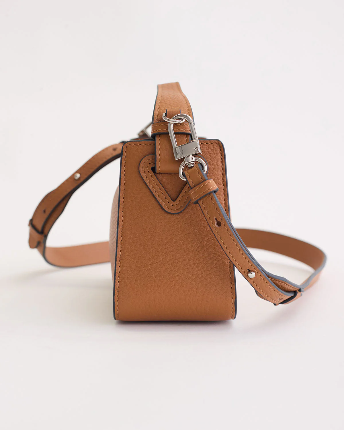 Mini Clementine Bag: Tan Pebbled Leather - Image 7