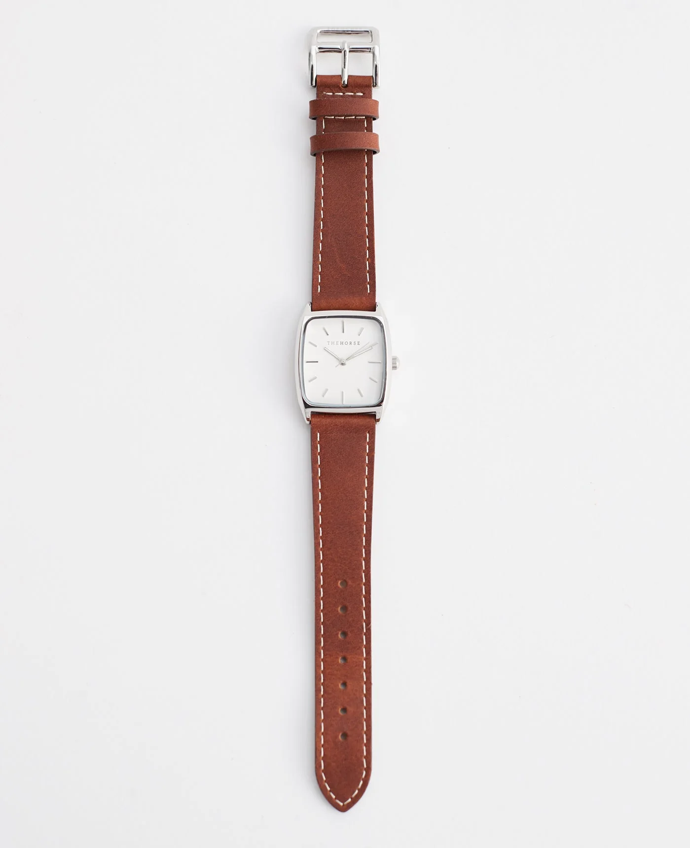 The 18mm Dress Watch Strap: Tan Leather / Polished Silver Strap - Image 2