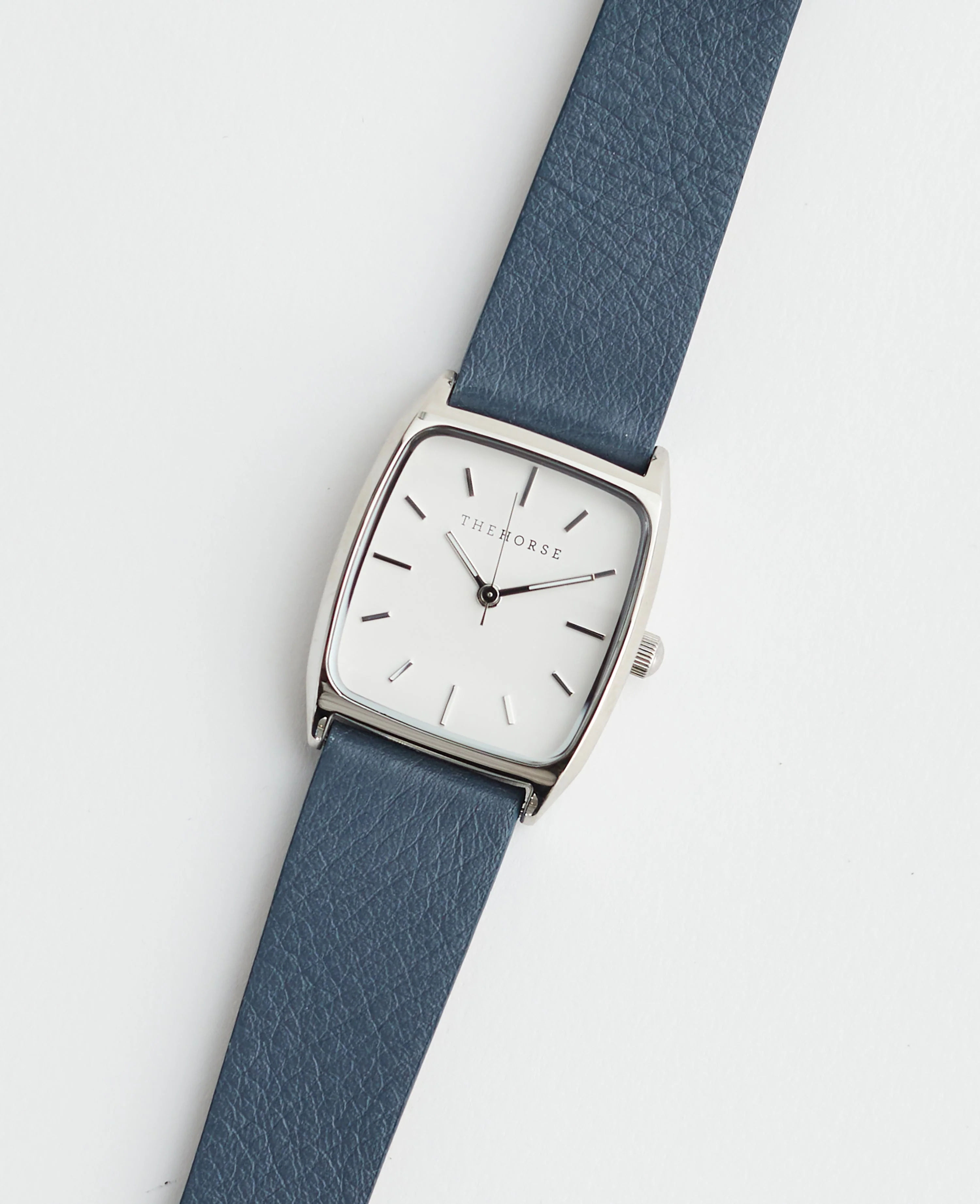 The Dress Watch: Polished Silver / White Dial / Stonewash Leather - Image 2