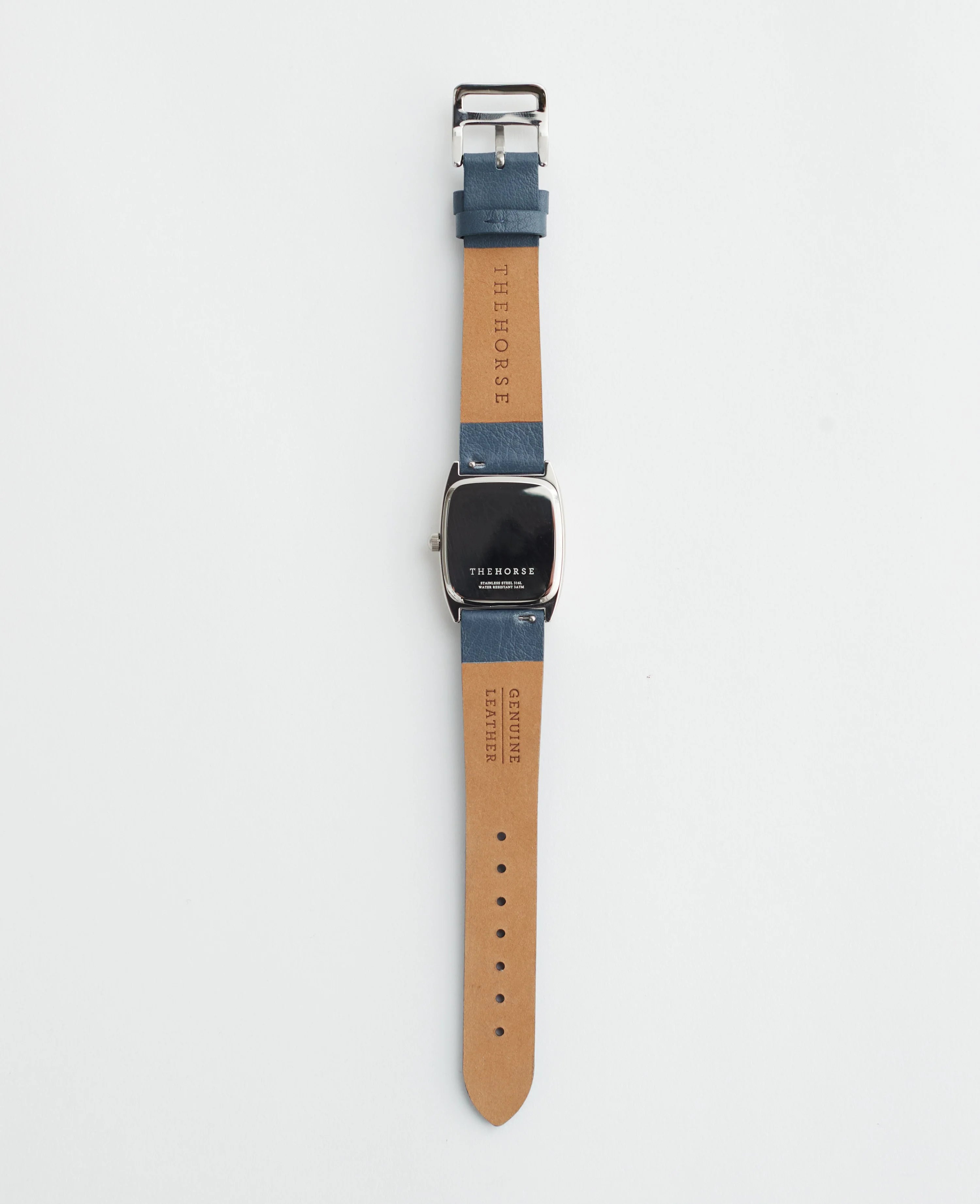 The Dress Watch: Polished Silver / White Dial / Stonewash Leather - Image 3