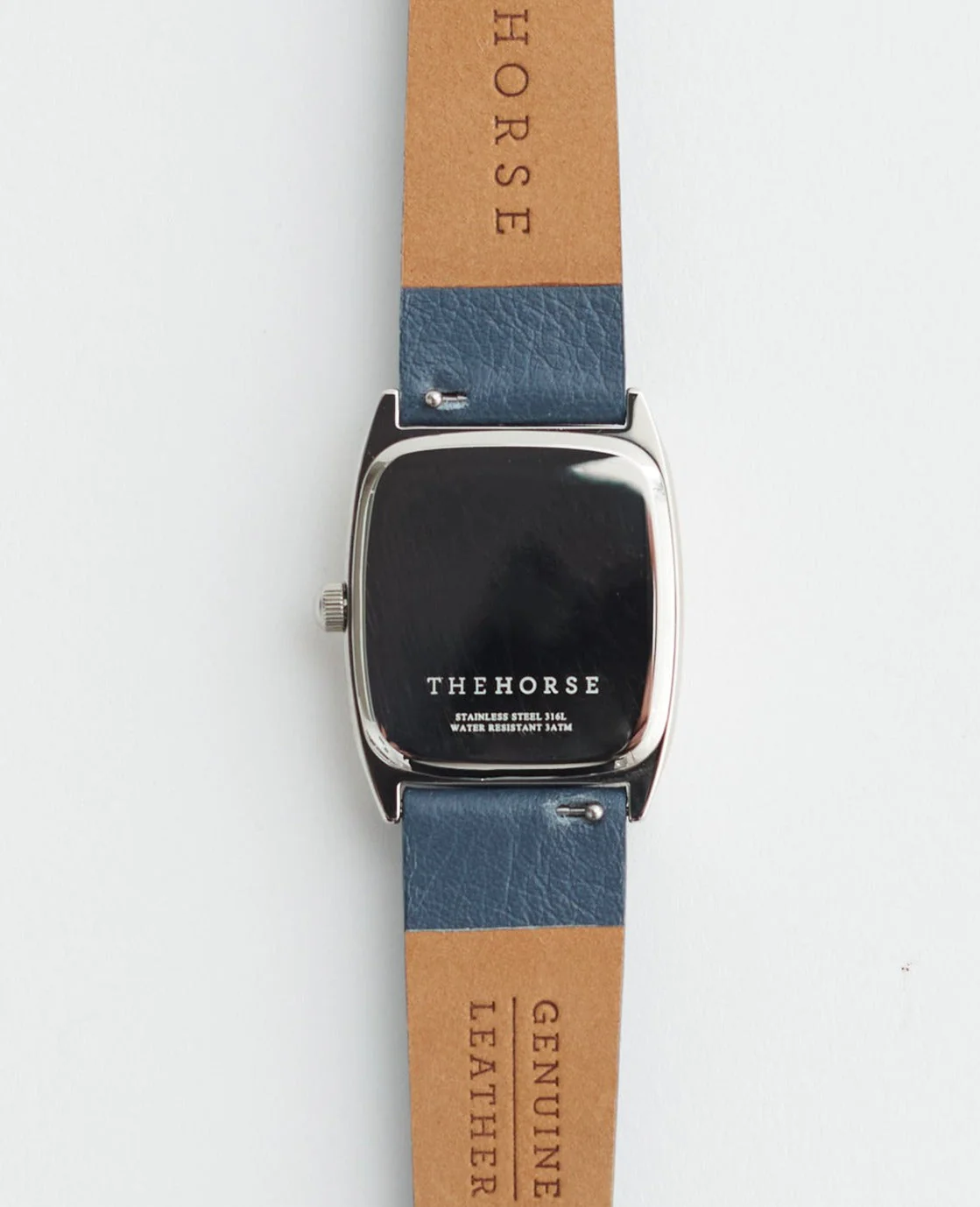 The Dress Watch: Polished Silver / White Dial / Stonewash Leather - Image 4