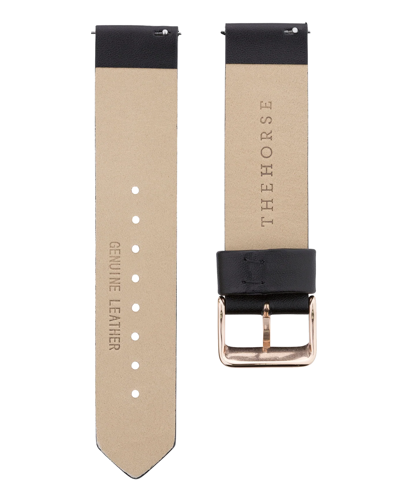 The 20mm Original: Black Leather / Rose Gold Strap - Image 2